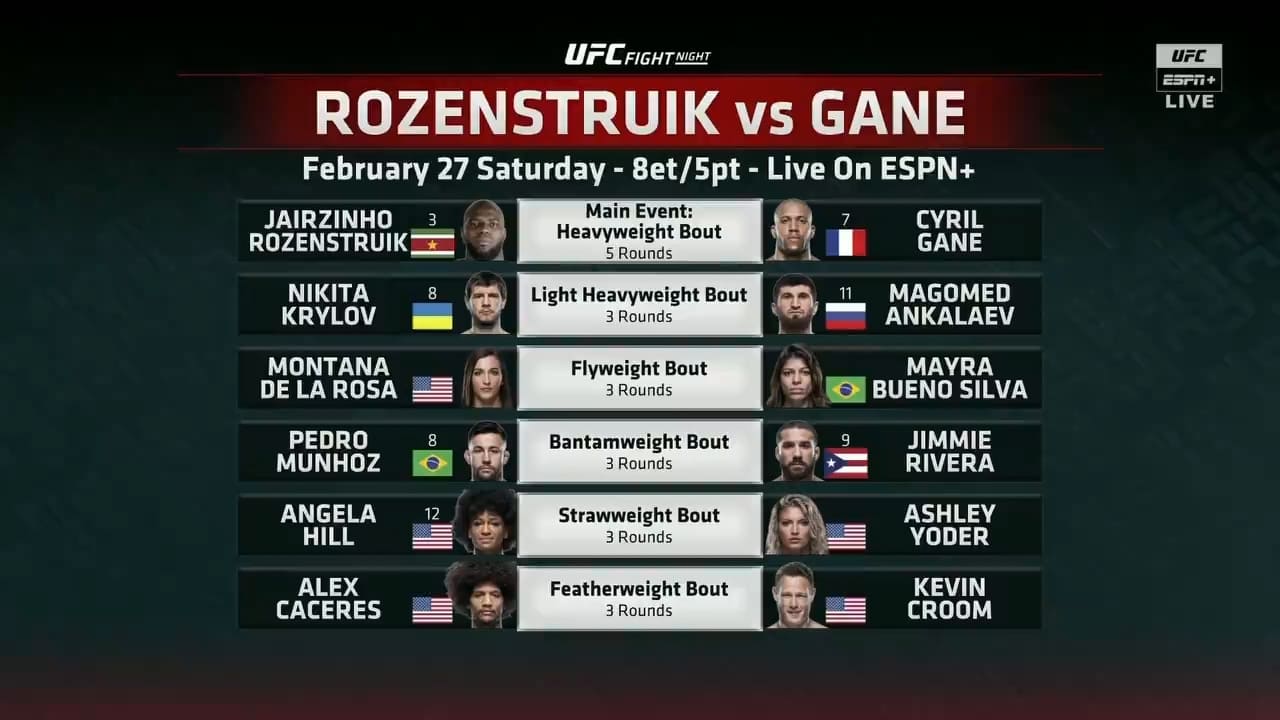 UFC Fight Night 186: Rozenstruik vs. Gane