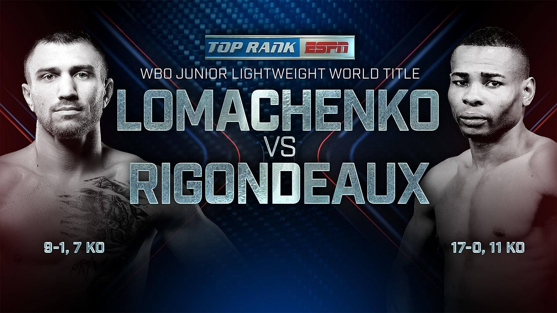 Vasyl Lomachenko vs. Guillermo Rigondeaux