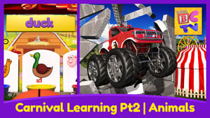 Carnival Learning Pt2 - Learn Farm Animals with Monster Trucks and a Carnival Game for Kids