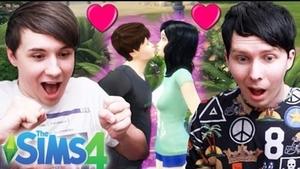 DIL'S FIRST KISS - Dan and Phil Play: Sims 4 #16