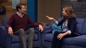 Jenna Fischer Wears a Floral Blouse & Black Heels