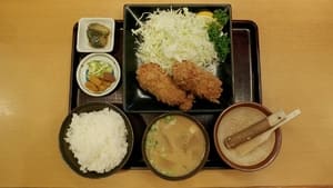 Hirekatsu Meal and Seafood Cream Croquettes of Miyamaedaira, Kawasaki City, Kanagawa Prefecture